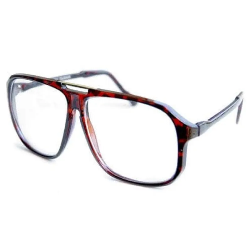 WALT Tortoise Clear Square Aviator Glasses sold by Giant Vintage