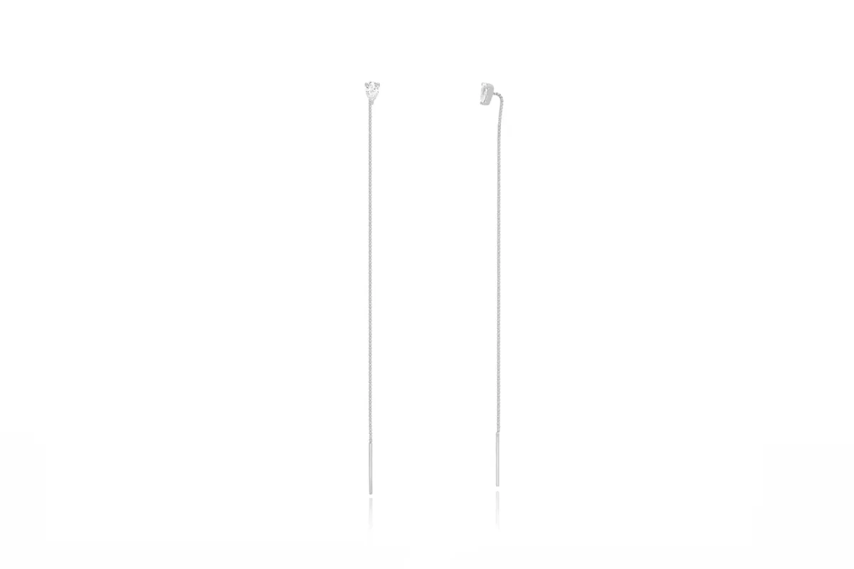 Pear Diamond Liquid Gold Threader Earring sold by EF Collection