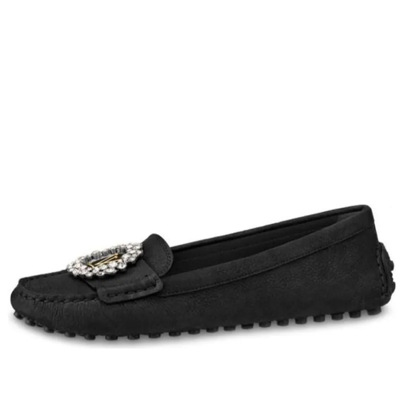 (WMNS) LOUIS VUITTON Dauphine Shoes 'Black Suede' 1A5MLJ sold by KicksCrew
