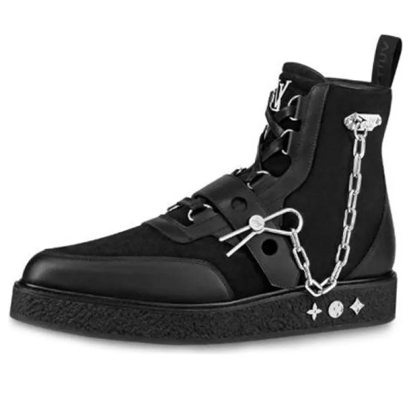 LOUIS VUITTON LV Creeper Ankle Boots 'Black' 1A54C6 sold by KicksCrew