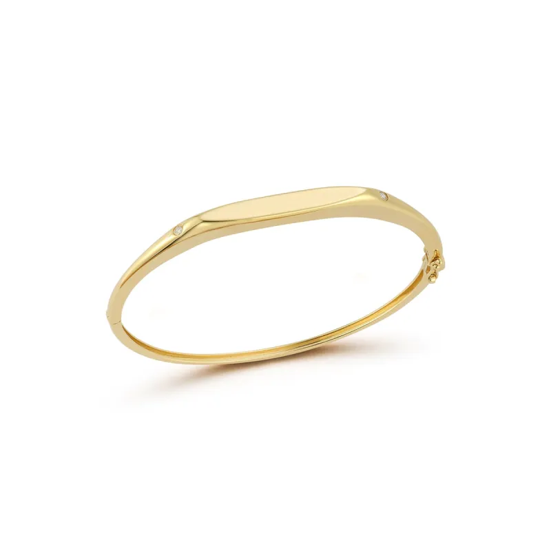 Gold Bangle with Diamond Detail sold by EF Collection