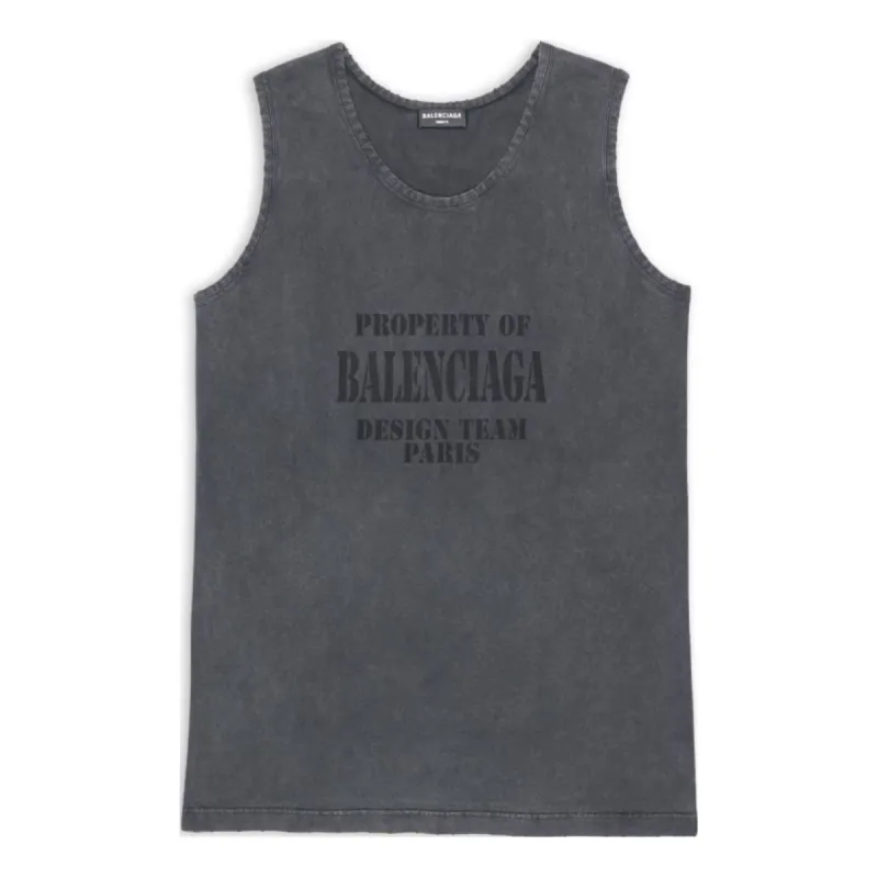 Balenciaga Property Loose Tank Top 'Washed Black' 697880TMVI11055 sold by KicksCrew