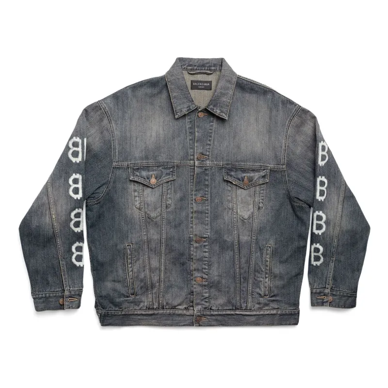 Balenciaga Crypto Large Fit Jacket 'Light Blue' 750983TNW654036 sold by KicksCrew
