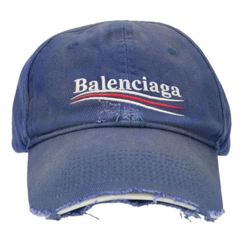 (WMNS) Balenciaga Political Campaign Destroyed Cap 'Blue' 661884310B24277 sold by KicksCrew