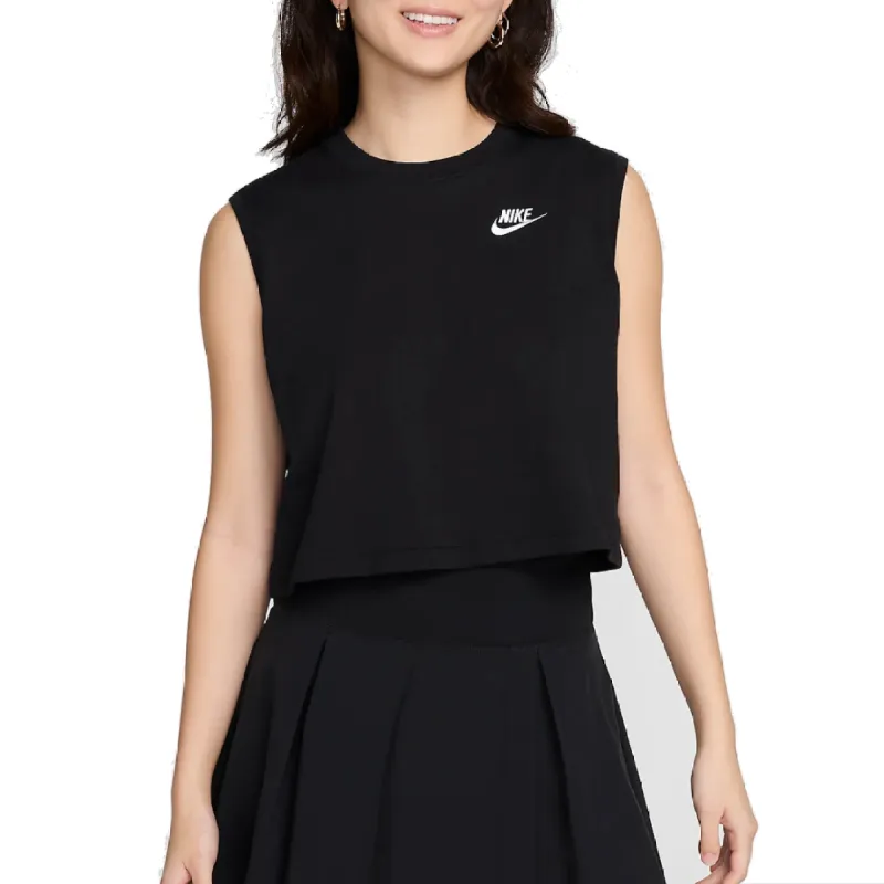 (WMNS) Nike Sportswear Club Crop Top 'Black' FV5506-010 sold by KicksCrew