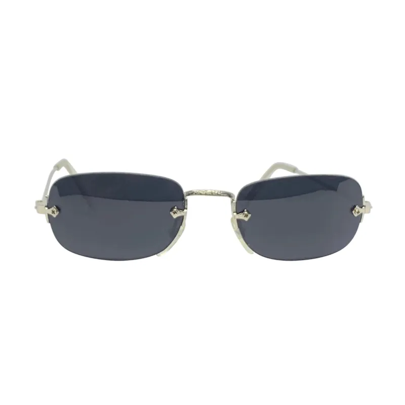 SOUP Rimless 90s Silver/Super Dark Sunglasses sold by Giant Vintage