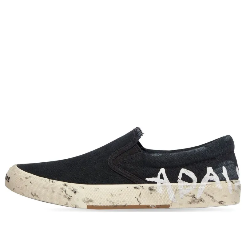 (WMNS) Balenciaga Paris Low Top Slip On Shoes 'Washed Black Cotton' 710297W3RR51099 sold by KicksCrew