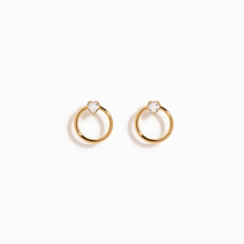 Heart Cut White Sapphire Earrings / Vermeil sold by Nyrelle Jewelry