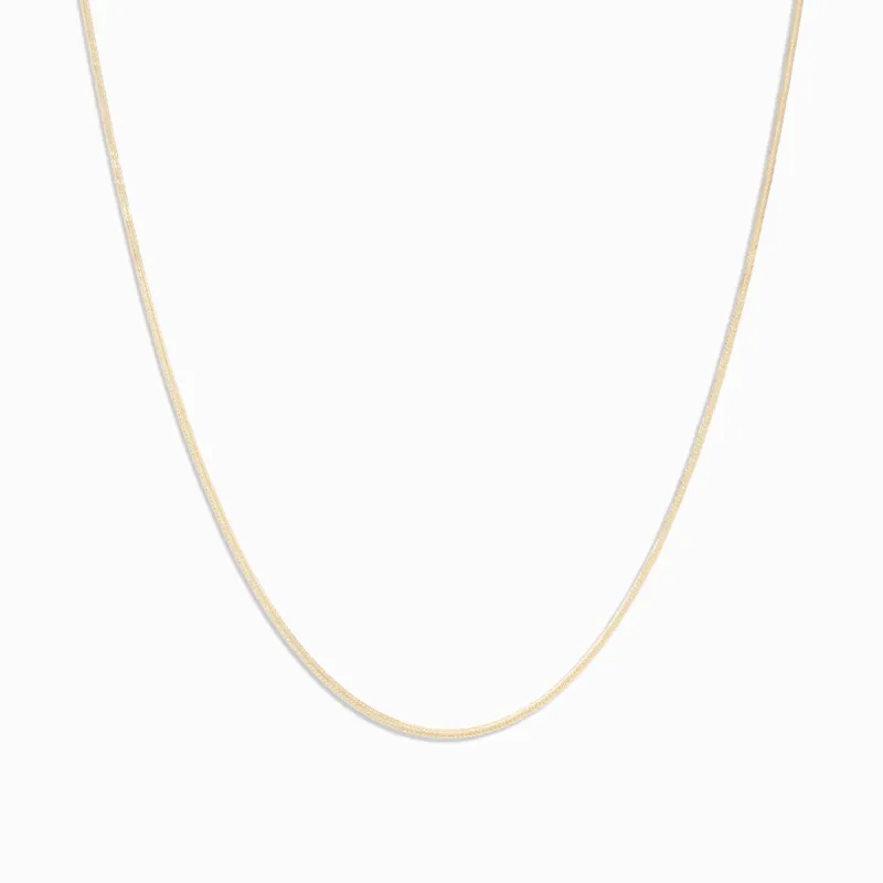 Thin Herringbone Chain Necklace / 18K Solid Gold sold by Nyrelle Jewelry