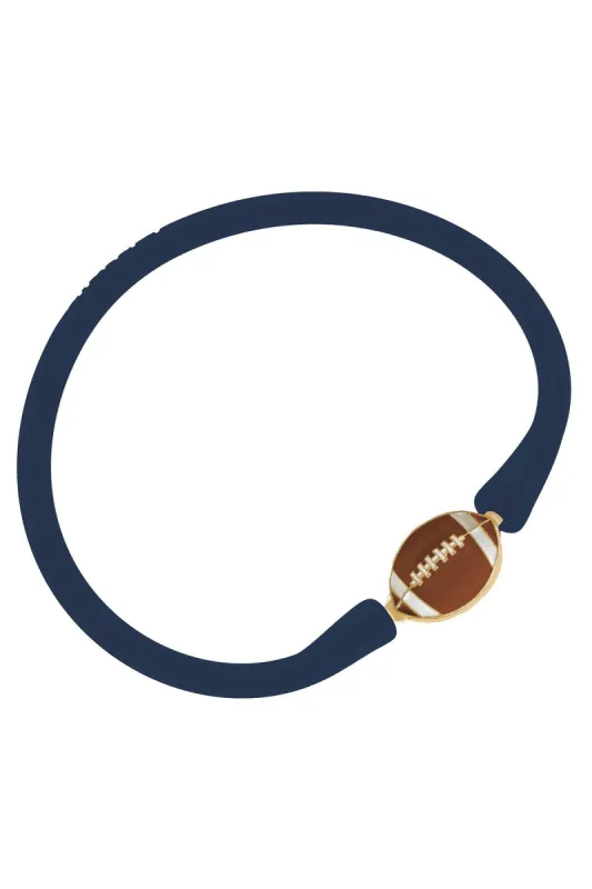 Enamel Football Silicone Bali Bracelet in Navy - FINAL SALE sold by Canvas Style