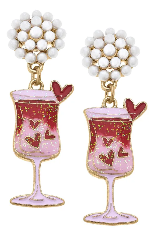 Heart Cocktail Enamel Earrings sold by Canvas Style