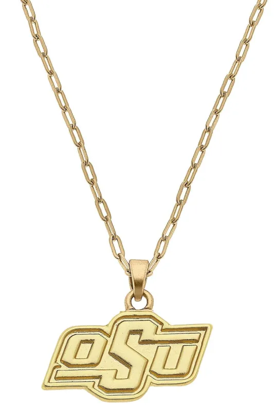 Oklahoma State Cowboys 24K Gold Plated Pendant Necklace sold by Canvas Style