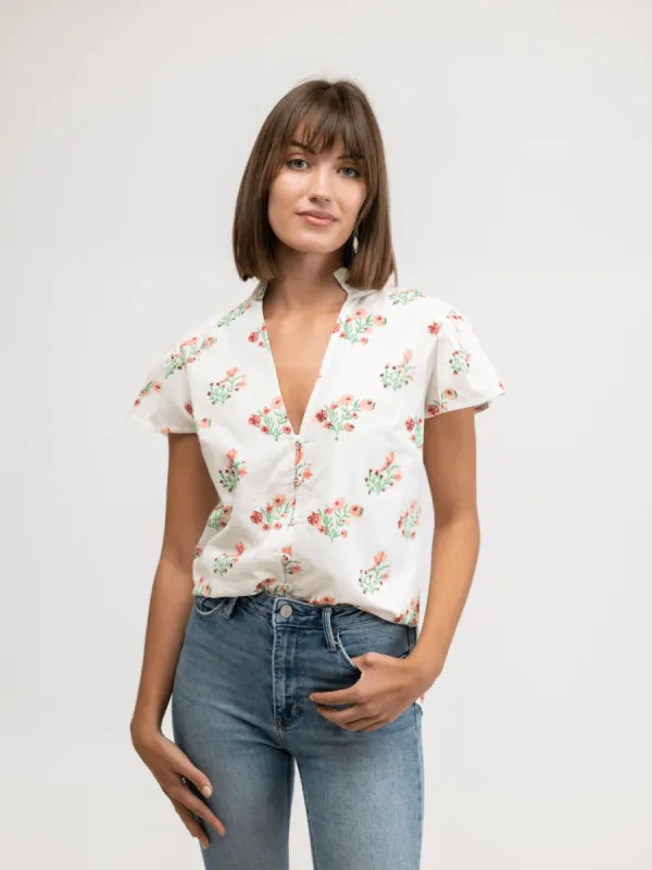 The Flutter Top | Pink Floral sold by Beau & Ro