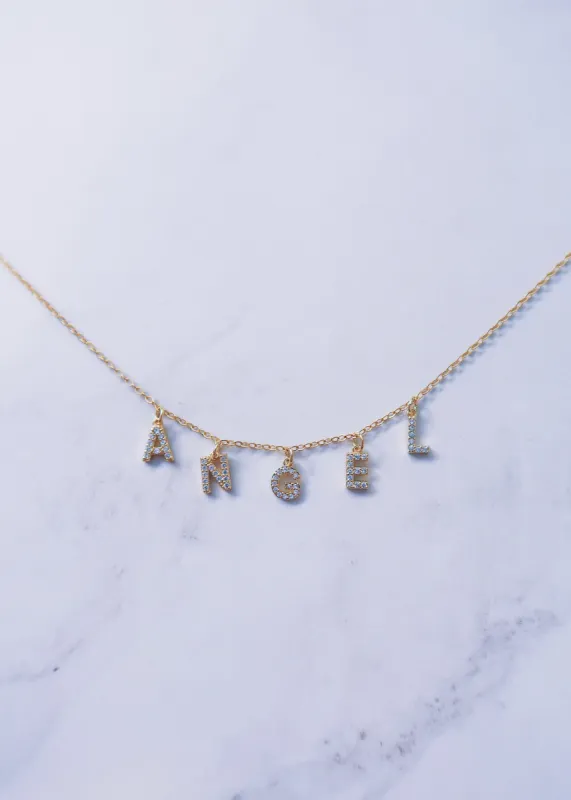 Custom Crystal Name Necklace sold by Ten Wilde