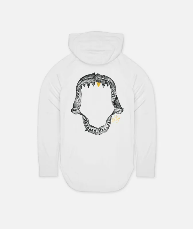 Jaws UV Hoodie - White sold by JETTY