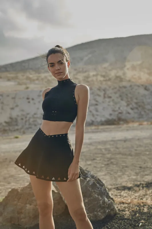 V-waist Laser Cut Tennis Skirt sold by WISKII Active