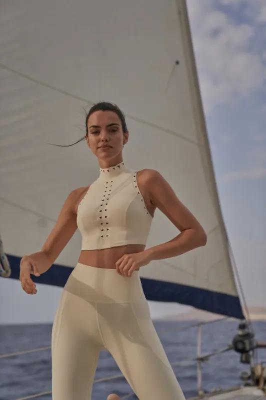 High Neck Laser Cut Leisure Bra sold by WISKII Active