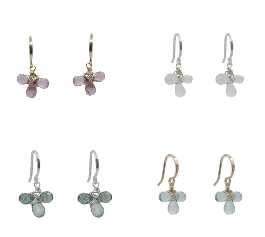Tiny Gemstone Circlet Earrings II sold by Peggy Li Creations