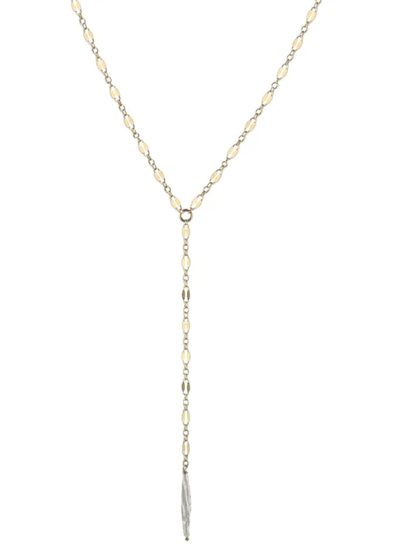 Slim Pearl Lariat Lace Necklace sold by Peggy Li Creations