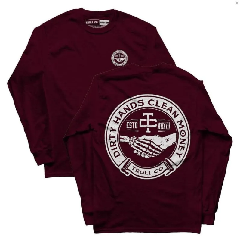 Troll Co. Men's "Dirty Hands Clean Money" Haggler Long Sleeve T-Shirt sold by Work World
