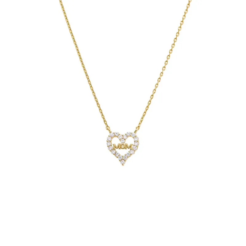 Mom Cutout Heart Pendant Necklace sold by Adina Eden's