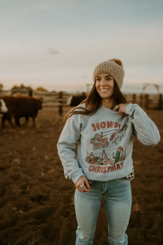 Howdy Christmas Sweatshirt + Extended Sizing sold by Goldie Lew
