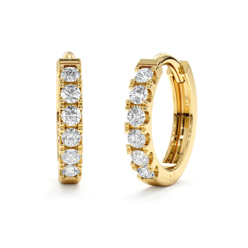 Small Lab Grown Diamond Huggie Hoop Earrings sold by MSBLUE Jewelry