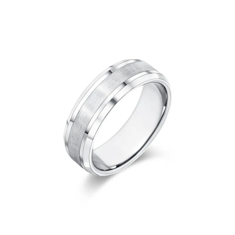 7mm Brushed Finish Men's Wedding Band With Beveled Edges sold by MSBLUE Jewelry