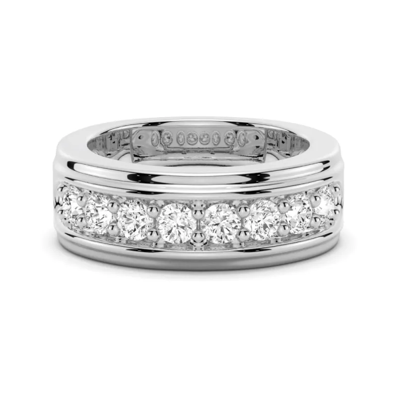 6mm Channel Set Moissanite Men's Wedding Band sold by MSBLUE Jewelry