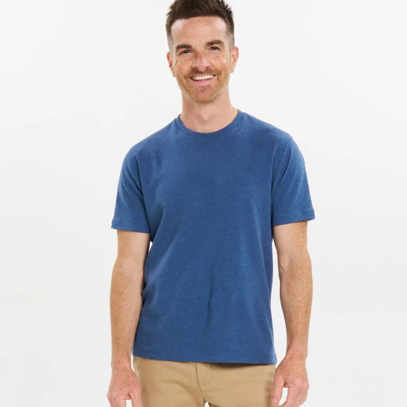 Heather Blue Luxury Soft Touch Crew Neck Tee sold by Ash & Erie