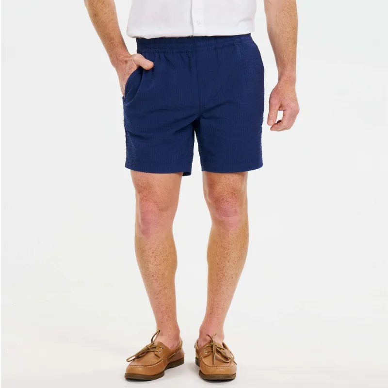 Blue Seersucker Deck Short sold by Ash & Erie