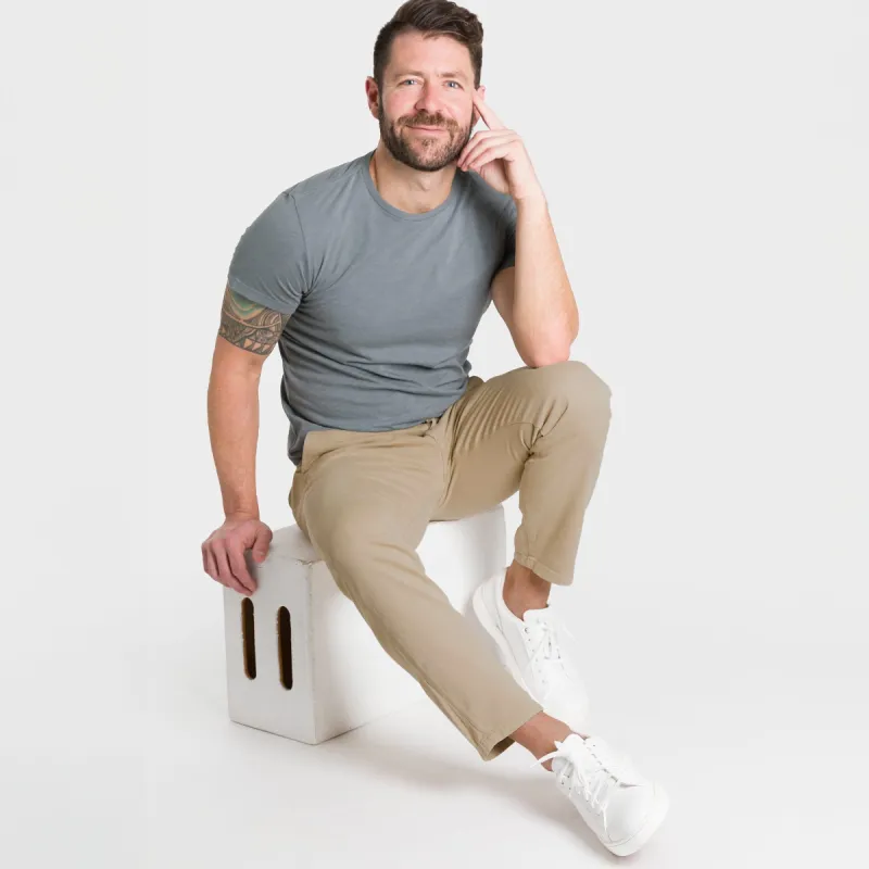 Khaki Lightweight Stretch Chino sold by Ash & Erie