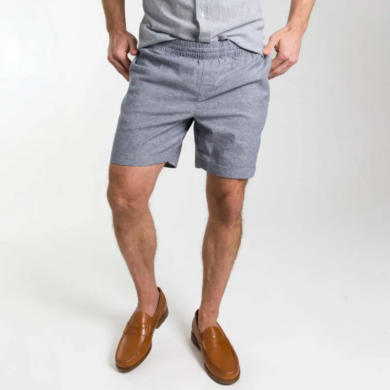 Blue Linen Short sold by Ash & Erie