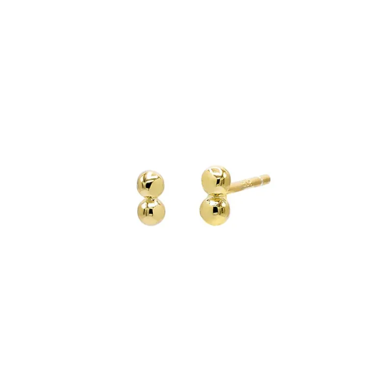 Double Beaded Bar Stud Earring sold by Adina Eden's