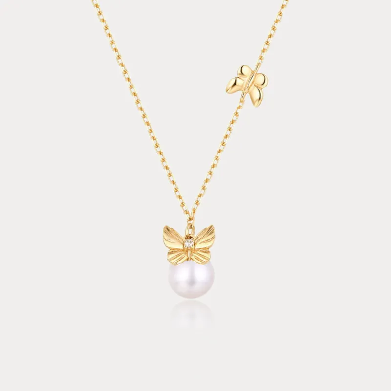 Dream Catching Butterfly Pearl Necklace sold by Selenichast