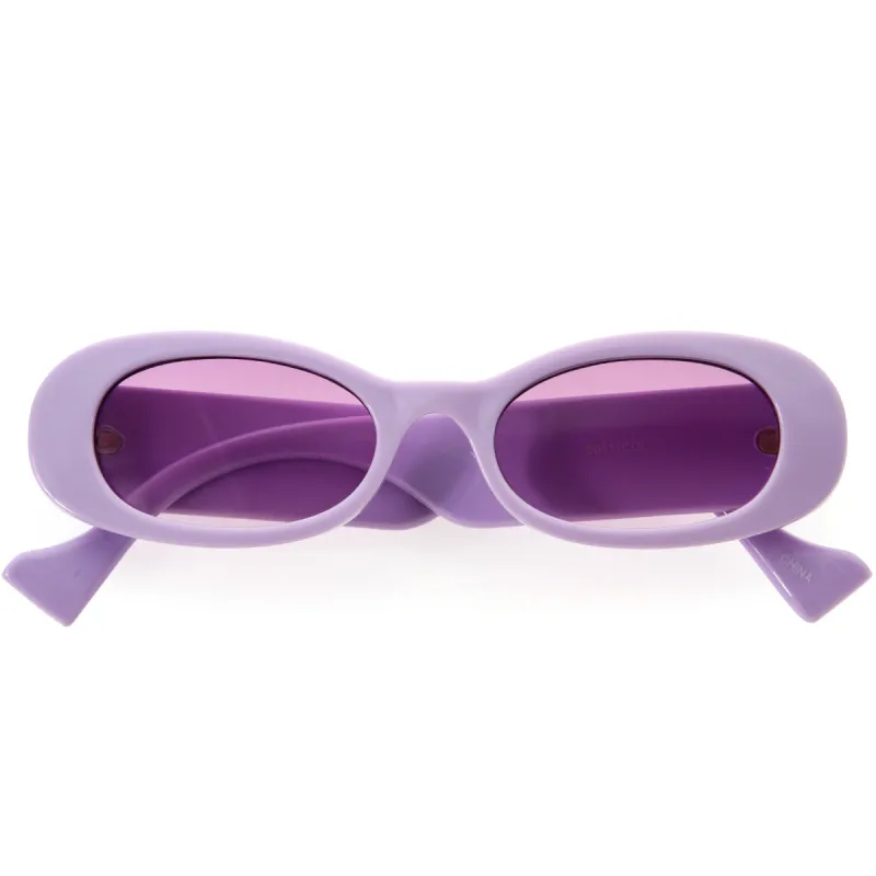 Colorful Pastel Retro Inspired Chunky Oval Sunglasses D296 sold by ZeroUV