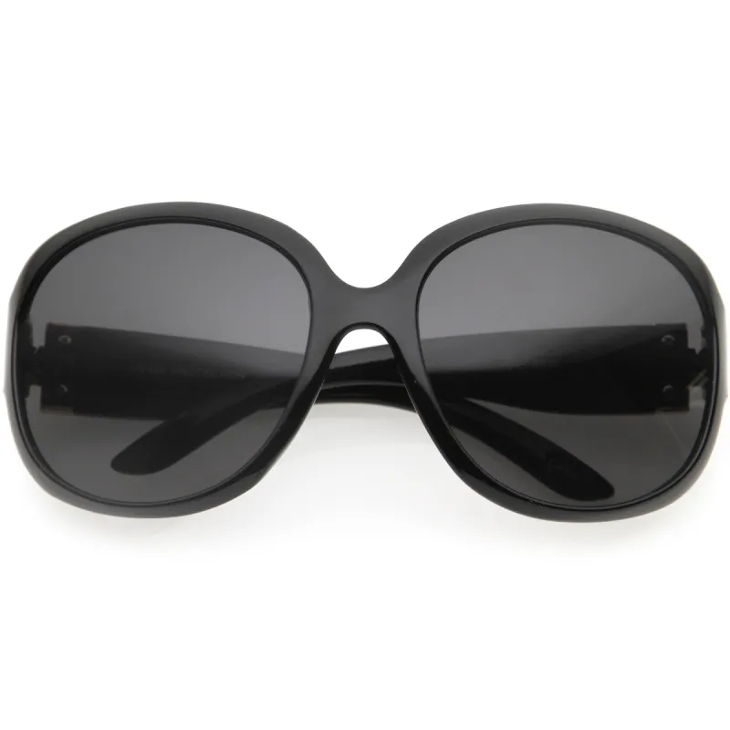 Polished Neutral Colored Lenses Rounded Oversize Sunglasses D173 sold by ZeroUV