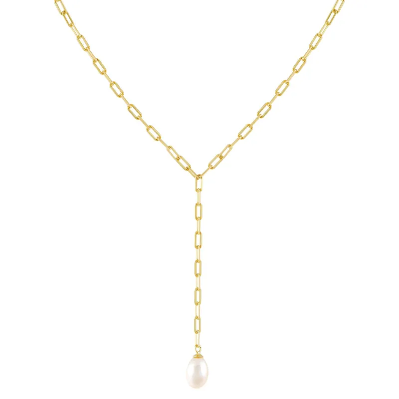 Pearl Link Lariat sold by Adina Eden's