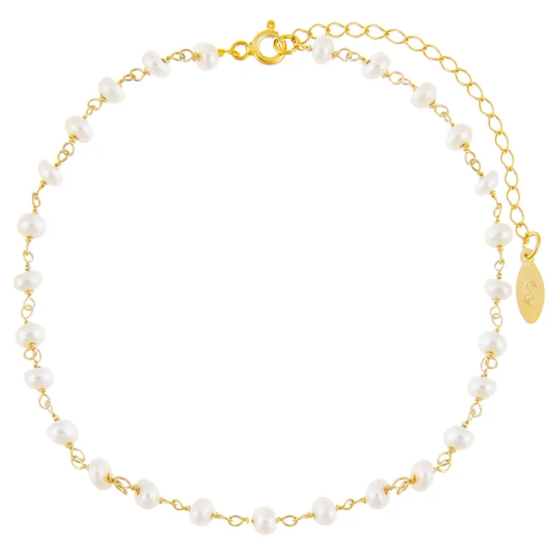Pearl Beaded Anklet sold by Adina Eden's