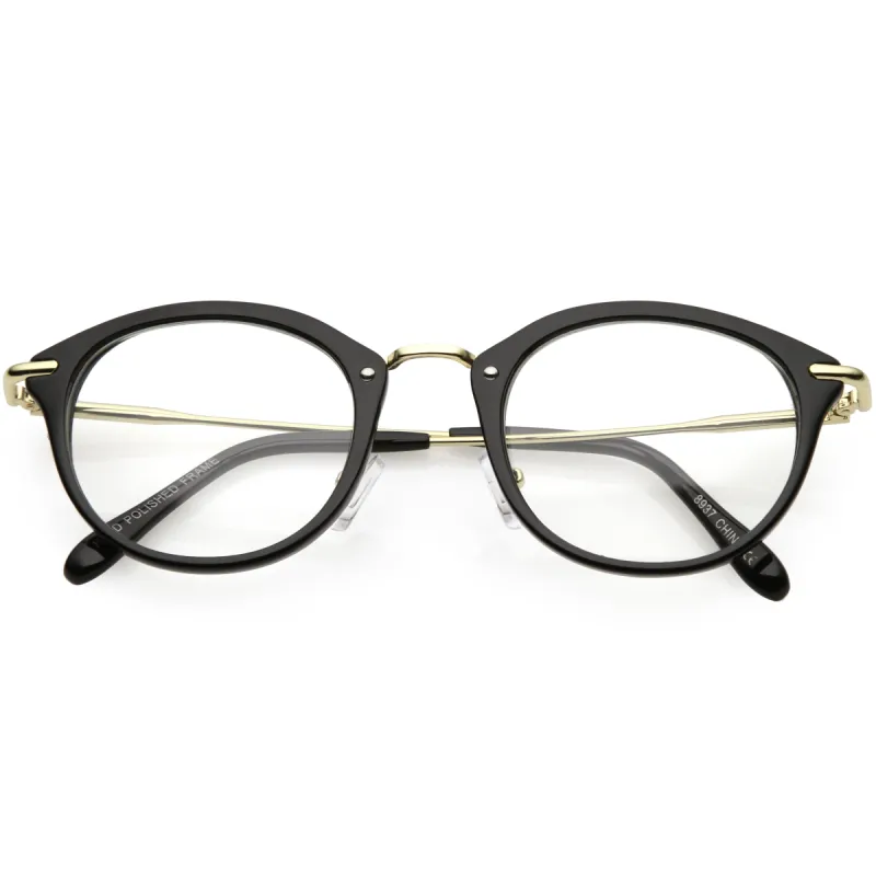 Vintage Inspired Dapper P3 Horned Rim Clear Lens Glasses C665 sold by ZeroUV