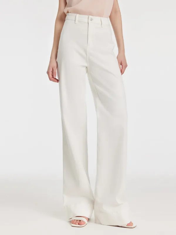 High-Waisted Straight Full Length Women Jeans sold by Goelia