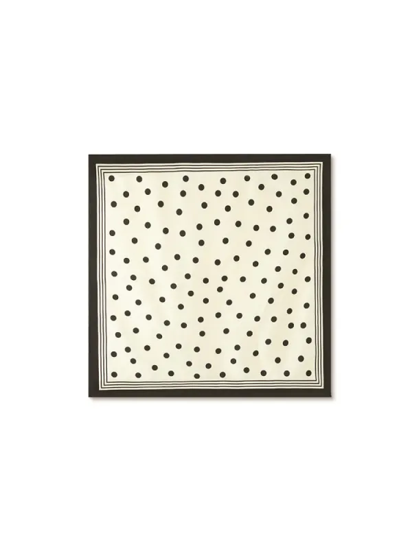 Polka Dots Printed 61 Square Pure Mulberry Silk Scarf sold by Goelia