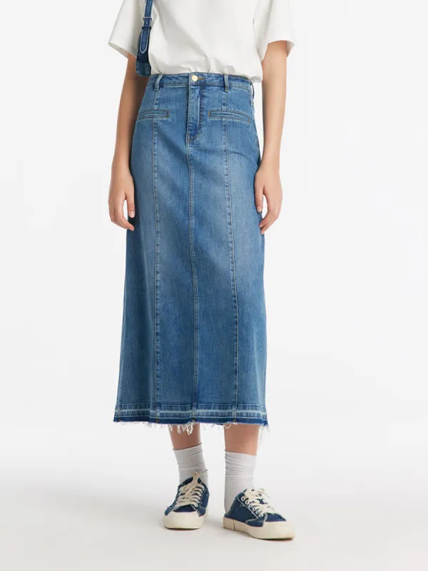 A-Line Denim Women Skirt sold by Goelia