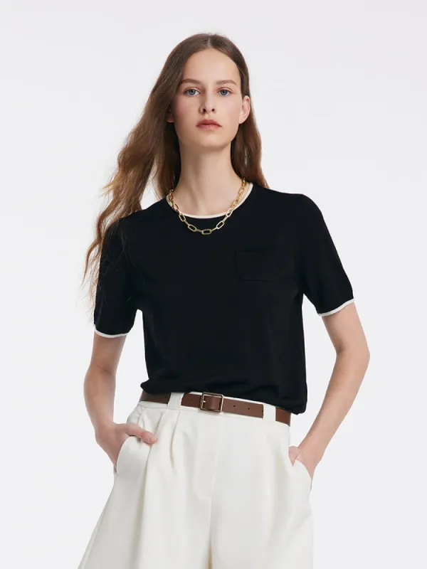 Pure Wool Short-Sleeved Pullover sold by Goelia