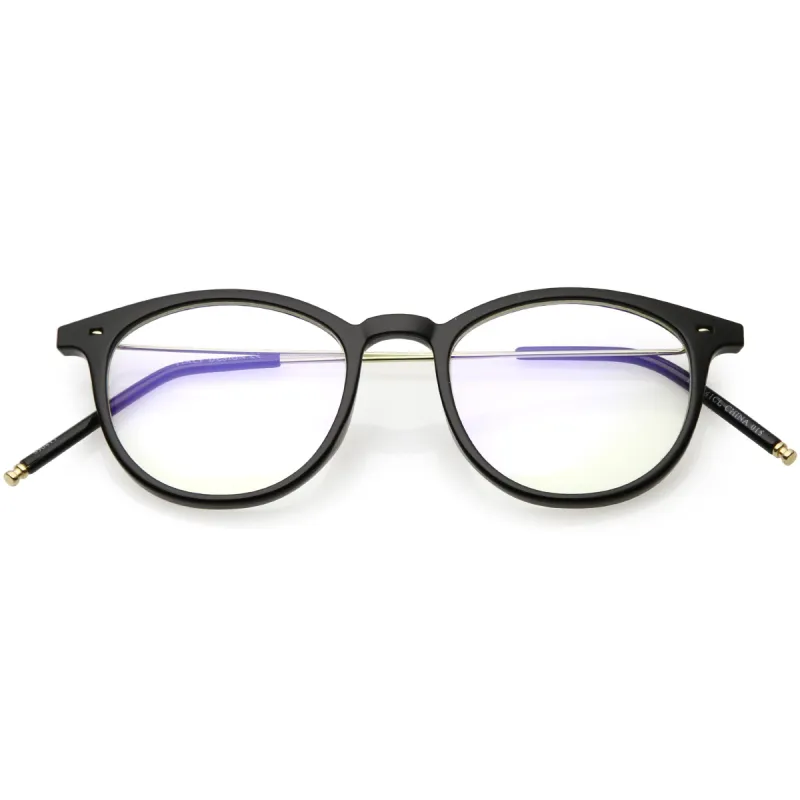 Vintage Indie Dapper Horned Rim Clear Flat Lens Glasses C632 sold by ZeroUV