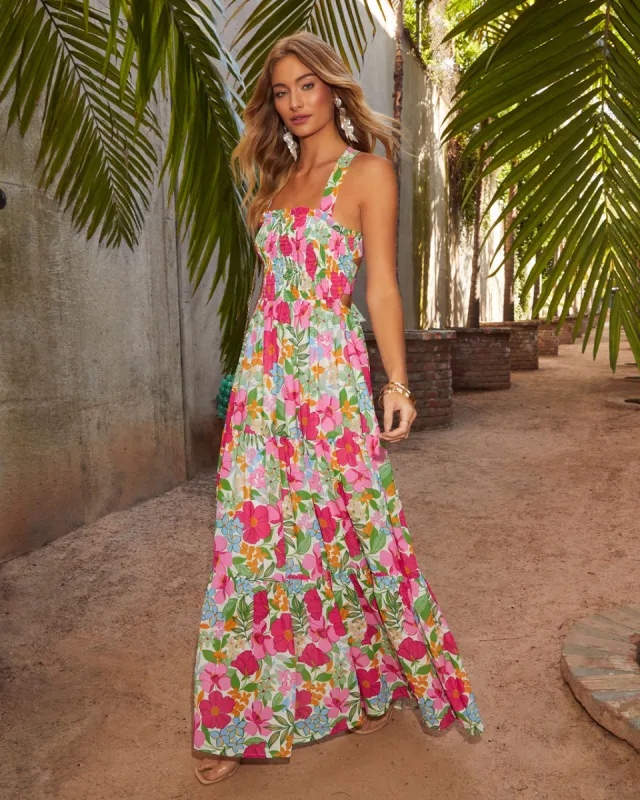 Emelia Floral Print Maxi Dress sold by Vici
