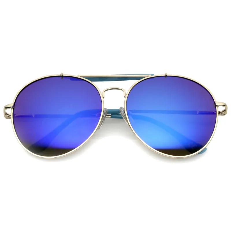 Oversize Retro Modern Round Aviator Sunglasses A758 sold by ZeroUV