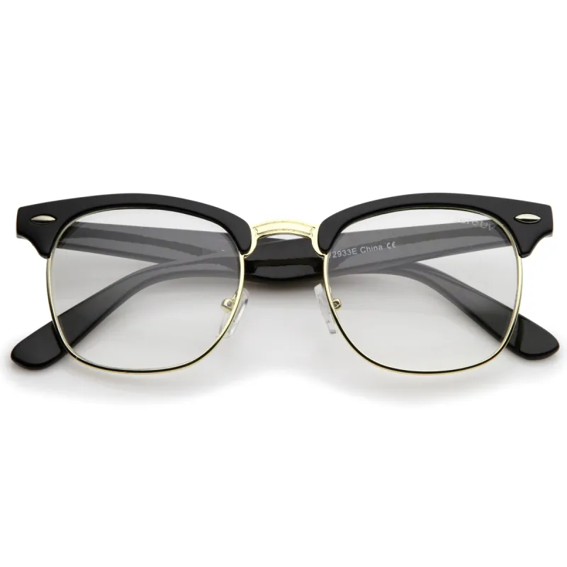 Vintage Inspired Classic Horned Rim Half Frame Clear Lens Glasses 2933 sold by ZeroUV