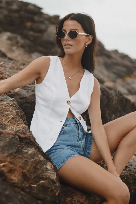 Lola Vest - White sold by Petal & Pup
