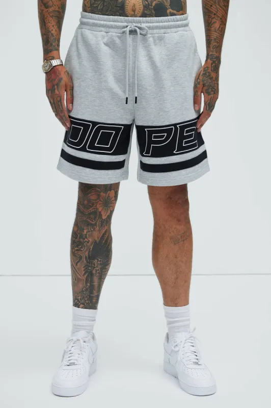 Tyson Dope Relaxed Sweatshorts - Heather Grey sold by Fashion Nova